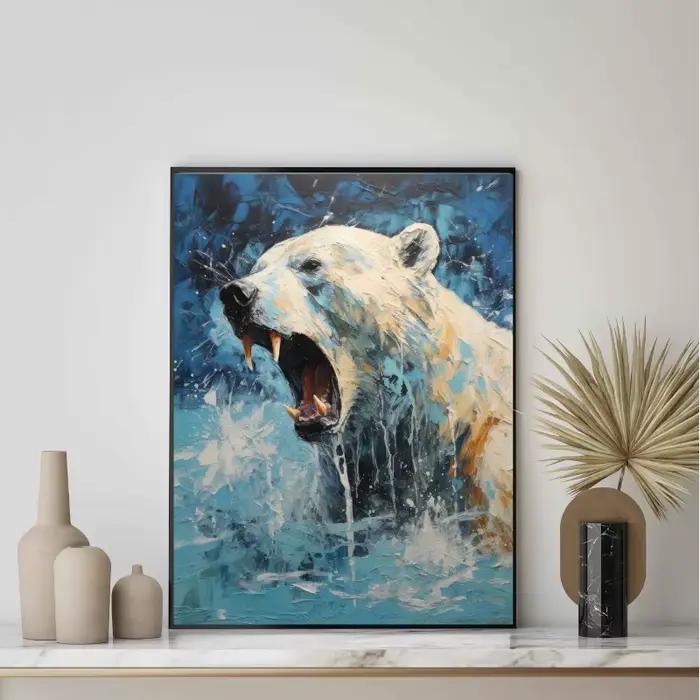 Toile d'art mural avec animaux abstraits