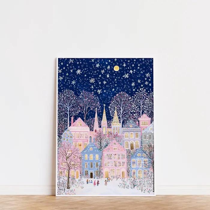 1pc moderne paysage urbain voyage murale fleurs roses Nature