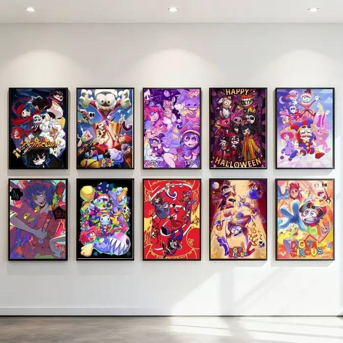 Affiche de dessin animé The Amazing Digital Circus, impression artistique, style Anime, décoration de maison, cadeau idéal, décoration de chambre parfaite