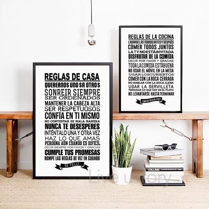 Toile imprimée et affiche avec citation positive espagnole