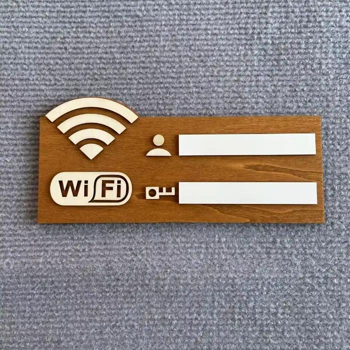 1 plaque rustique en bois pour mot de passe Wi-Fi, indicateur de réseau sans fil mural vintage, accessoire de décoration polyvalent pour la maison