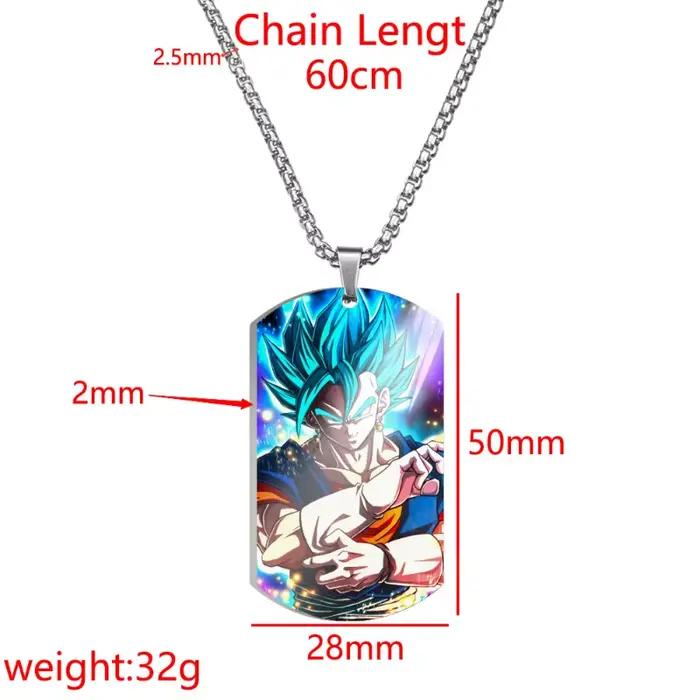 2025 Animation entourant Dragon Ball Super Saiyan le roi singe impression couleur collier en acier inoxydable cadeau d'anniversaire