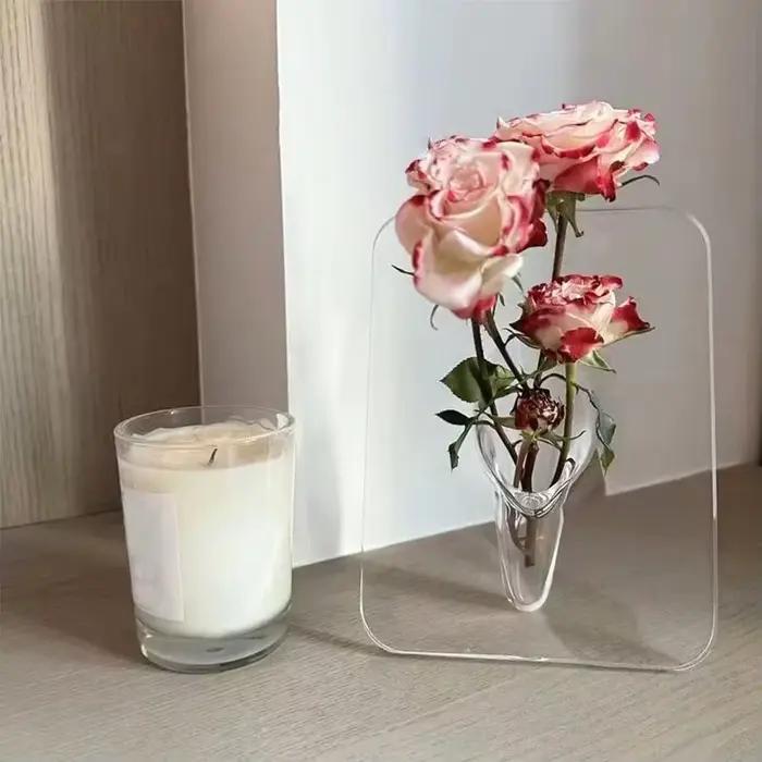 Vase à fleurs en acrylique transparent - Vases d'art moderne pour la décoration de la maison
