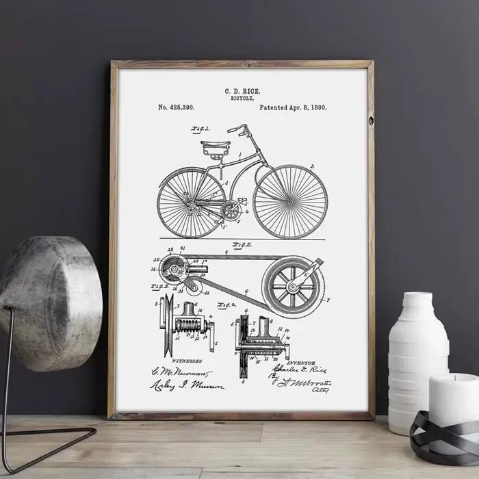 Affiches de peinture sur toile de vélo