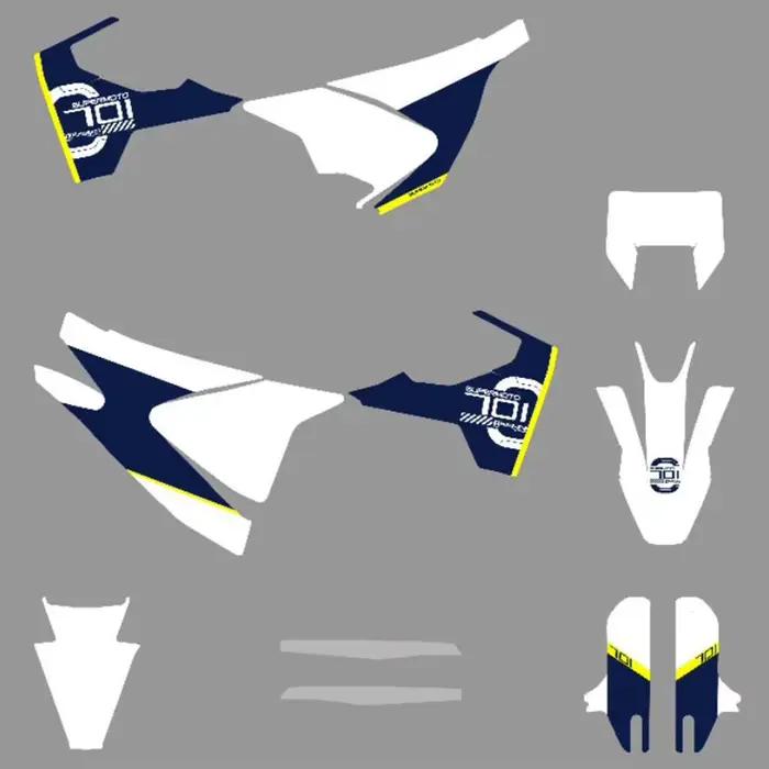 Autocollants graphiques de fond de moto 3M, décalcomanies pour Husqvarna 701 SUPERMOTO endflats 2015 2016 2017 2018 2019 2020 2021 2022 2023