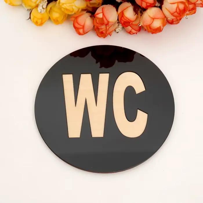 1 autocollant mural en acrylique auto-adhésif pour porte de WC