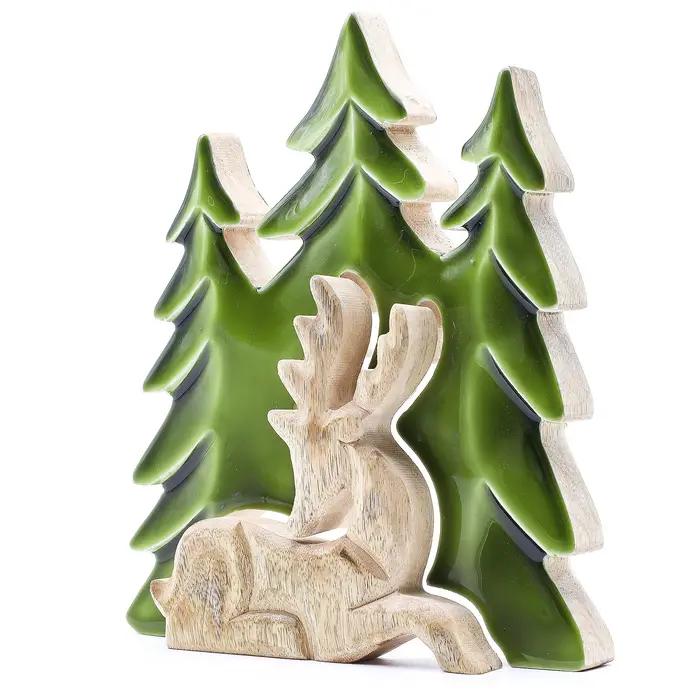 Lost in the Forrest - Stag in the Forrest 3D Wooden Decoration - 23x20cm
