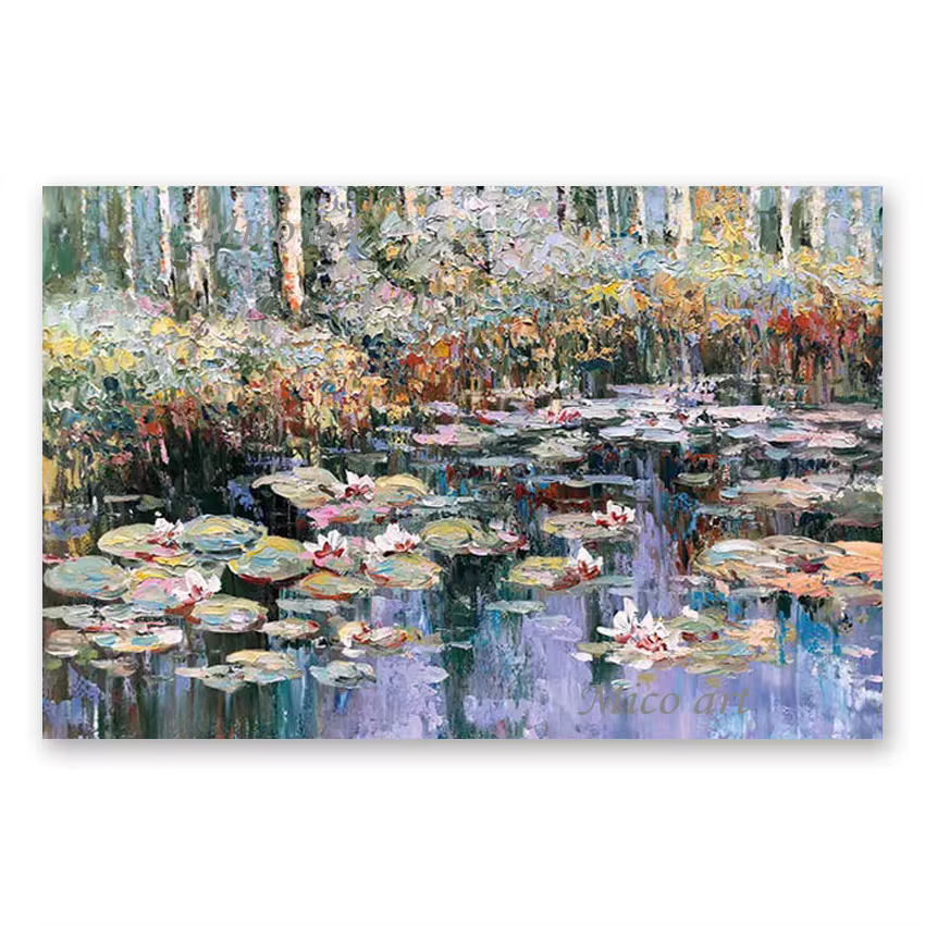 Peinture à l'huile moderne 100% peinte à la main de Monet Annie Flower, reproduction d'art mural sur