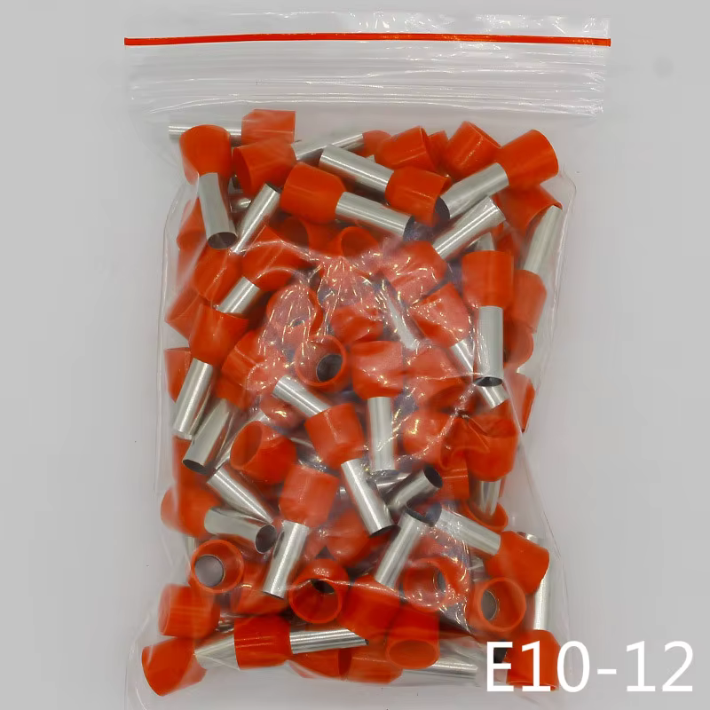 E10-12 Tube isolant bornes isolées 10MM2 connecteur de fil de câble 100 pièces/paquet connecteur de