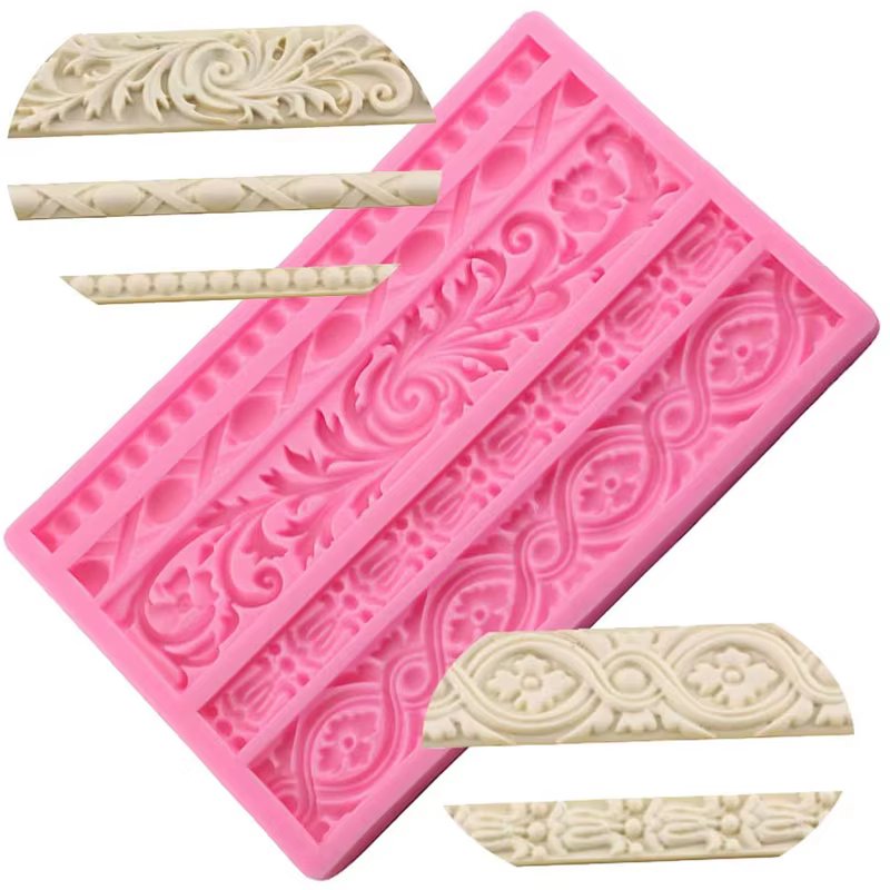 Moules Baroques en Silicone pour Bordure de Gâteaux, Cadre, Outils de Décoration pour Bonbons, Choco