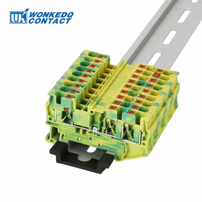 PT4-TW-PE sol politiquement als 3 ConEventPT 4 Twin Push-in Earth Wire Connecteur électrique Din Rai