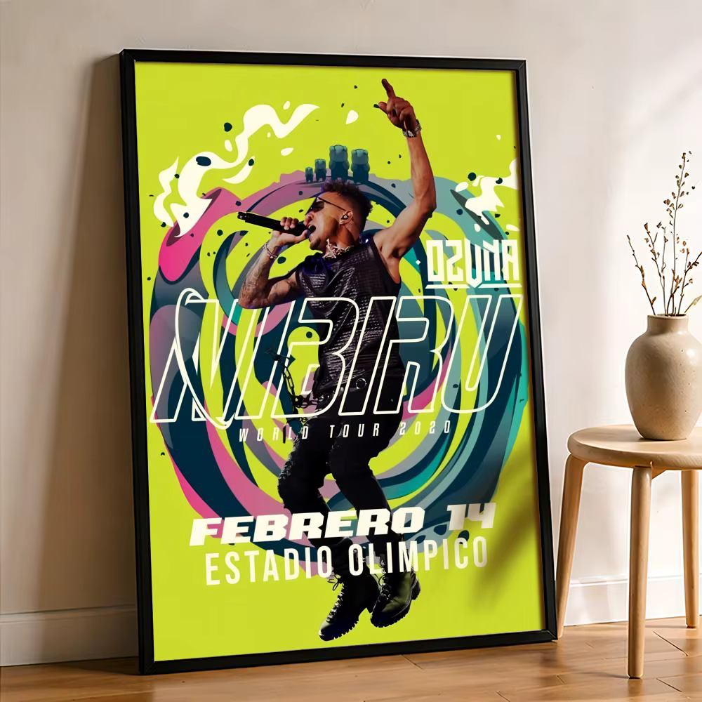 Peinture sur toile moderne avec calligraphie de la couverture de l'album de l'artiste O-Ozuna pour c