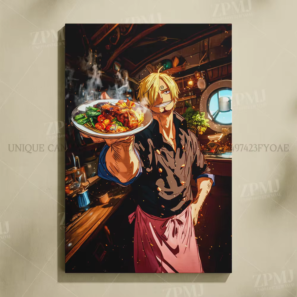 Toile de personnages de dessin animé Roronoa Zoro, une pièce, peintures murales sans cadre, affiche 