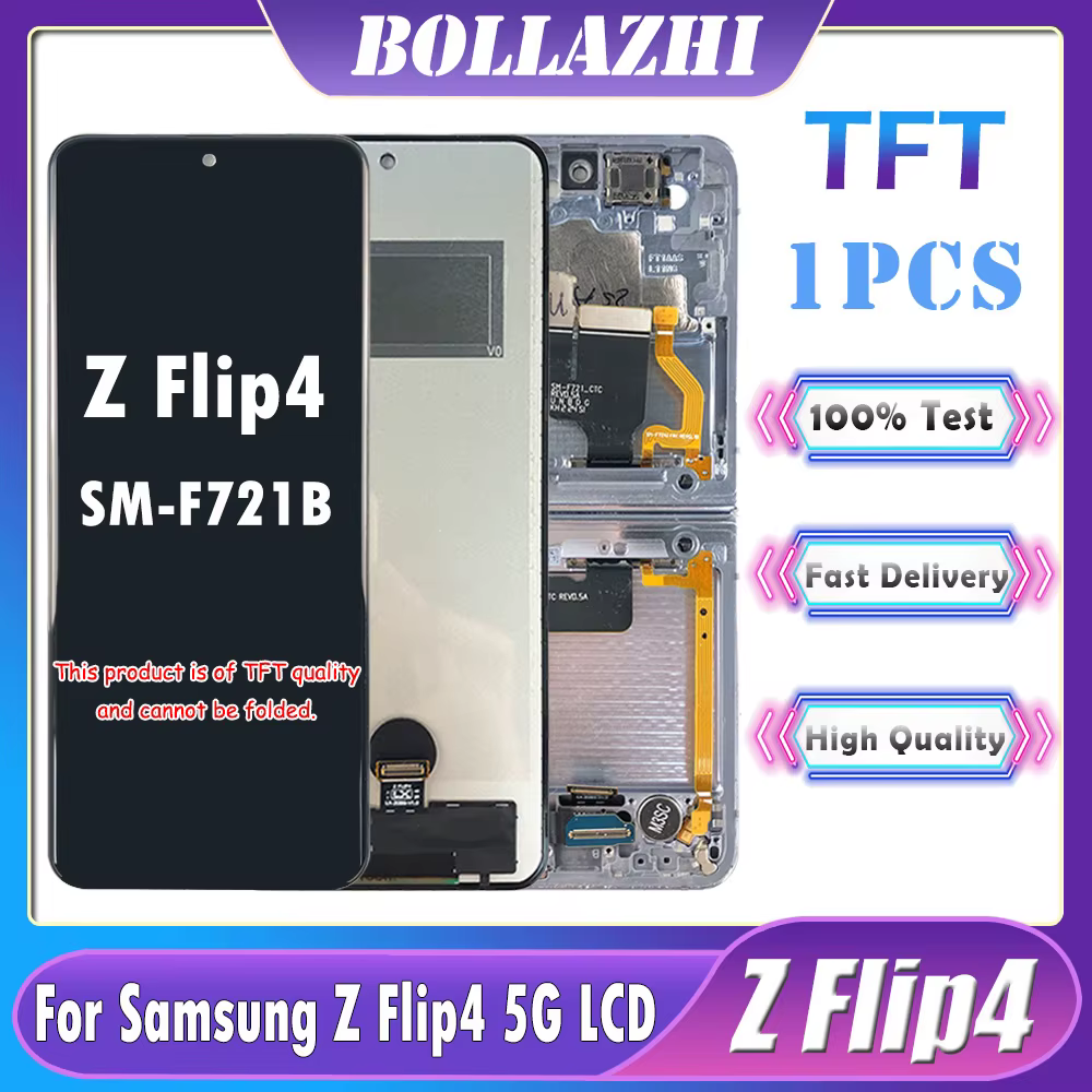 TFT LCD pour Samsung Z Flip 4 F721 affichage avec cadre pour Samsung Z Flip4 SM-F721B F721N F721U LC