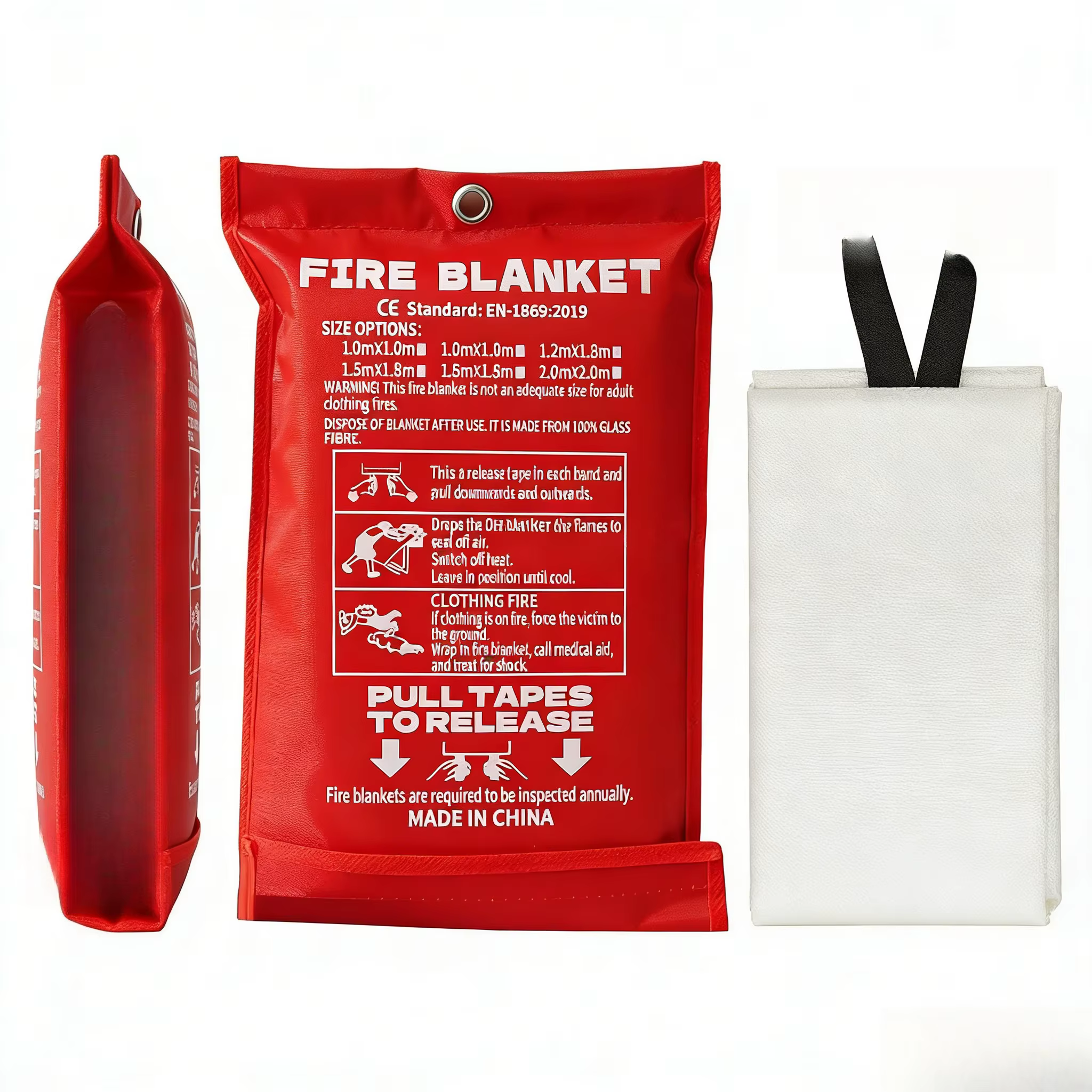 Couverture anti-feu en fibre de verre d'urgence 1M x 1M, ignifuge, abri de survie d'urgence, couvert