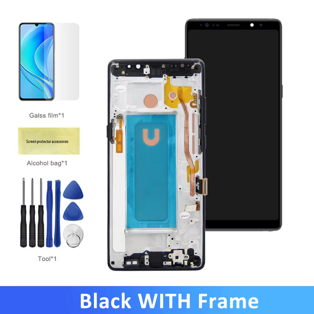 Note 8 écran d'affichage avec cadre pour Samsung Note8 N950F N950U N950W N950FD LCD écran tactile nu