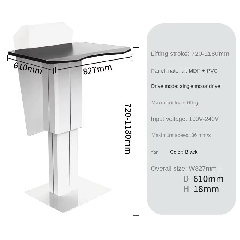 Pupitre élévateur électrique pour conférence, table de conférence, bureau de réception moderne simpl