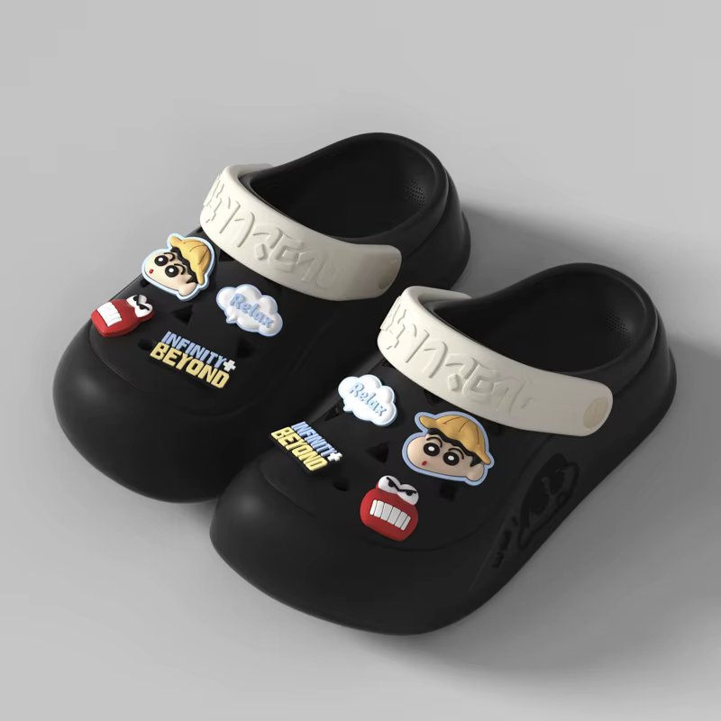 Sabots mignons de dessin animé Crayon Shin-chan, sandales à semelle épaisse antidérapante, chaussure