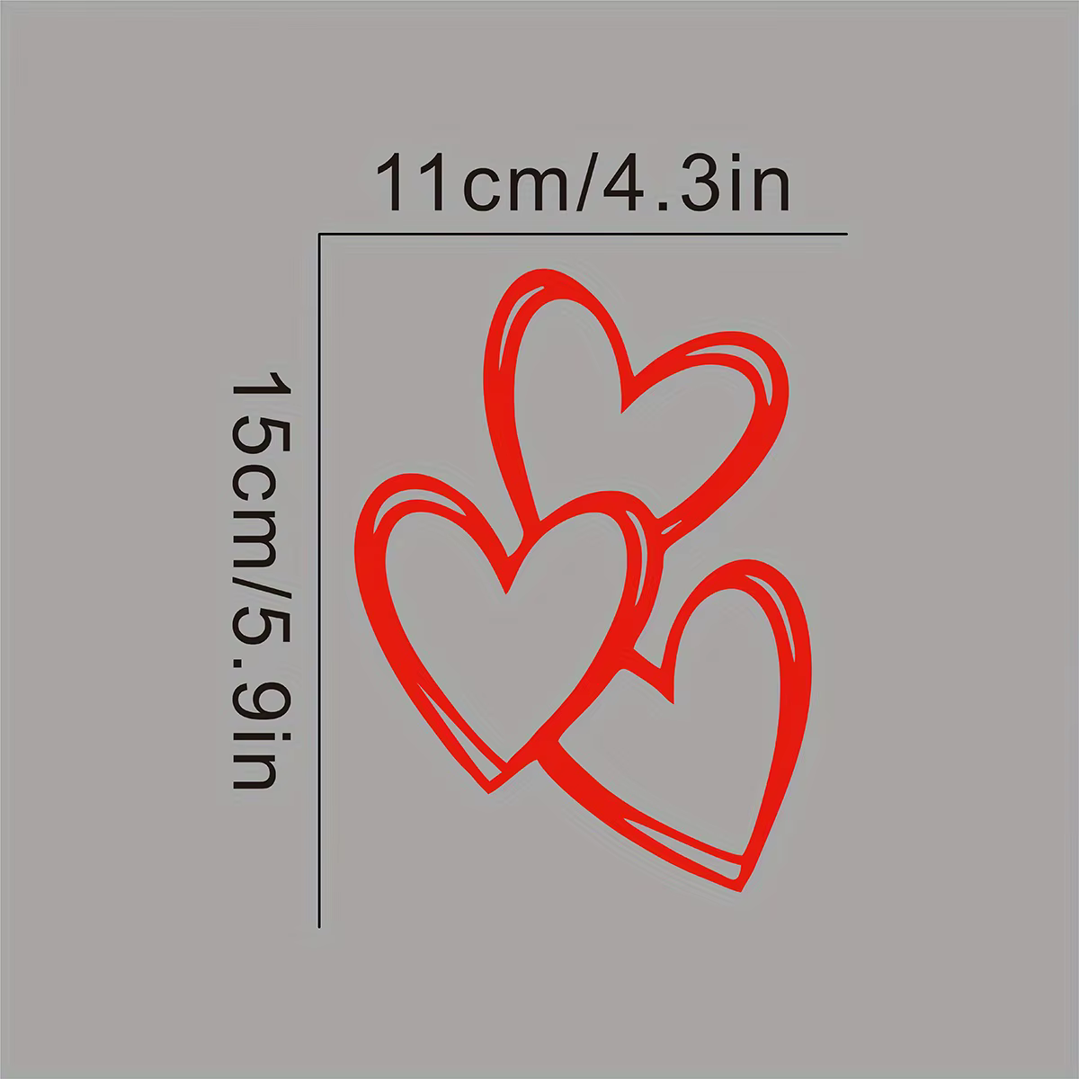 1 autocollant en vinyle en forme de cœur entrelacé - Autocollant rose brillant sur le thème des dess