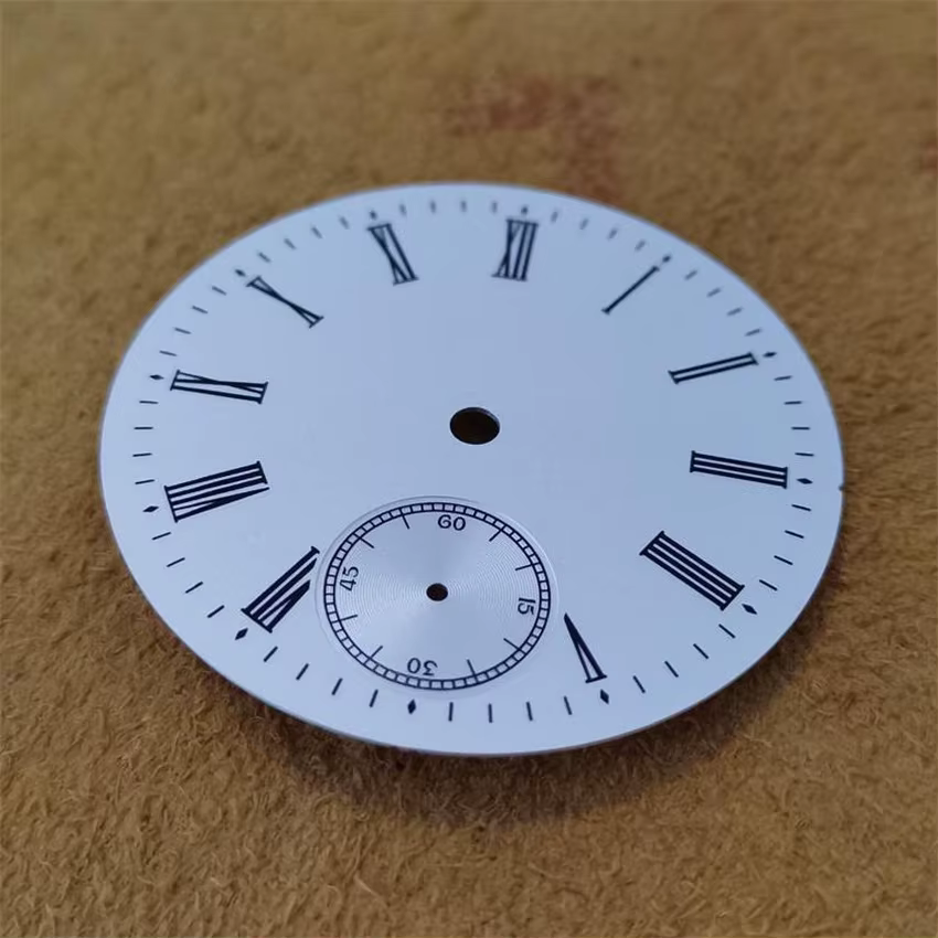 Cadran de montre 37mm avec échelle romaine pour ETA 6498/ST3621, mouvement mécanique à remontage man