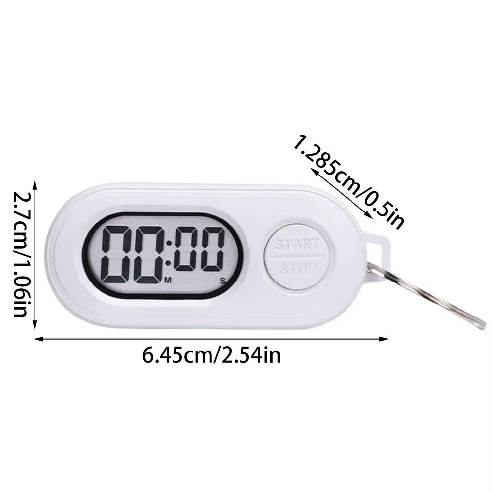 Horloge électronique porte-clés chronomètre ports petite minuterie d'arrêt porte-clés écran LCD horl