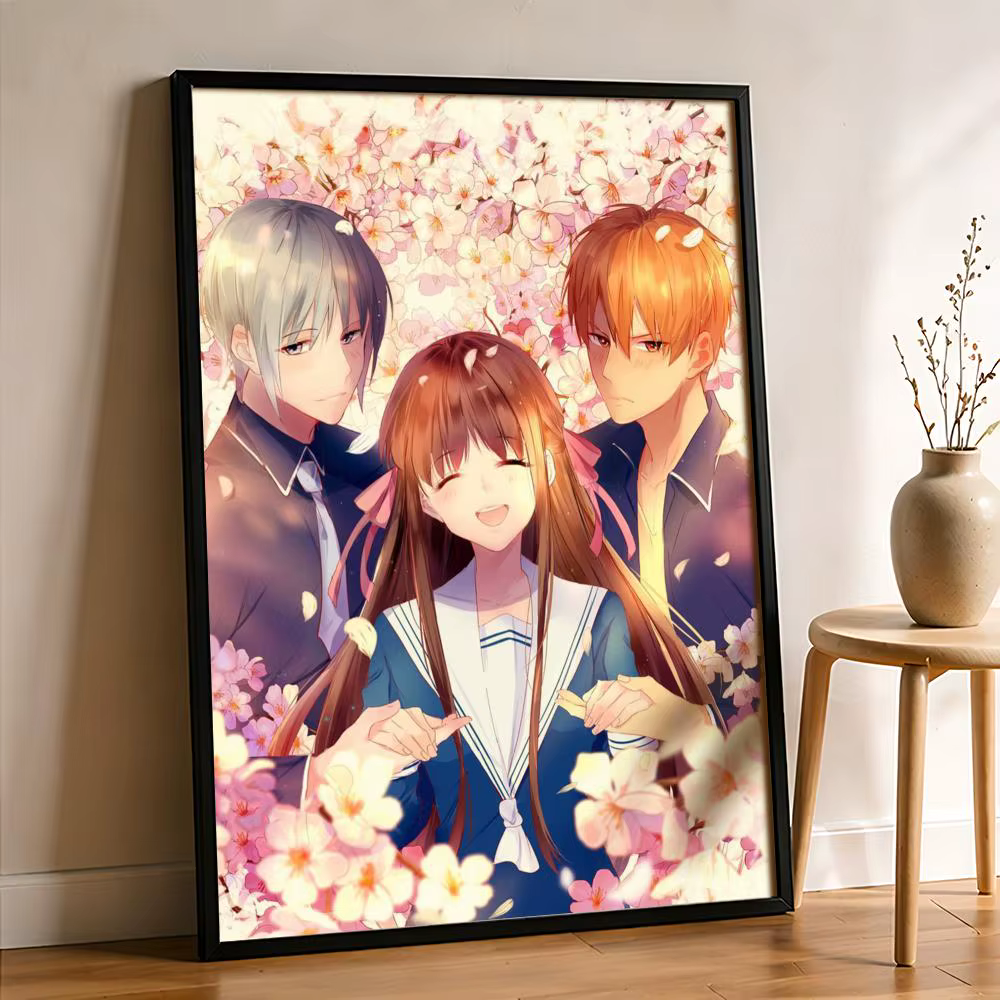 Affiche sur toile de calligraphie et peinture anime Fruit B-Basket, décoration murale HD pour chambr