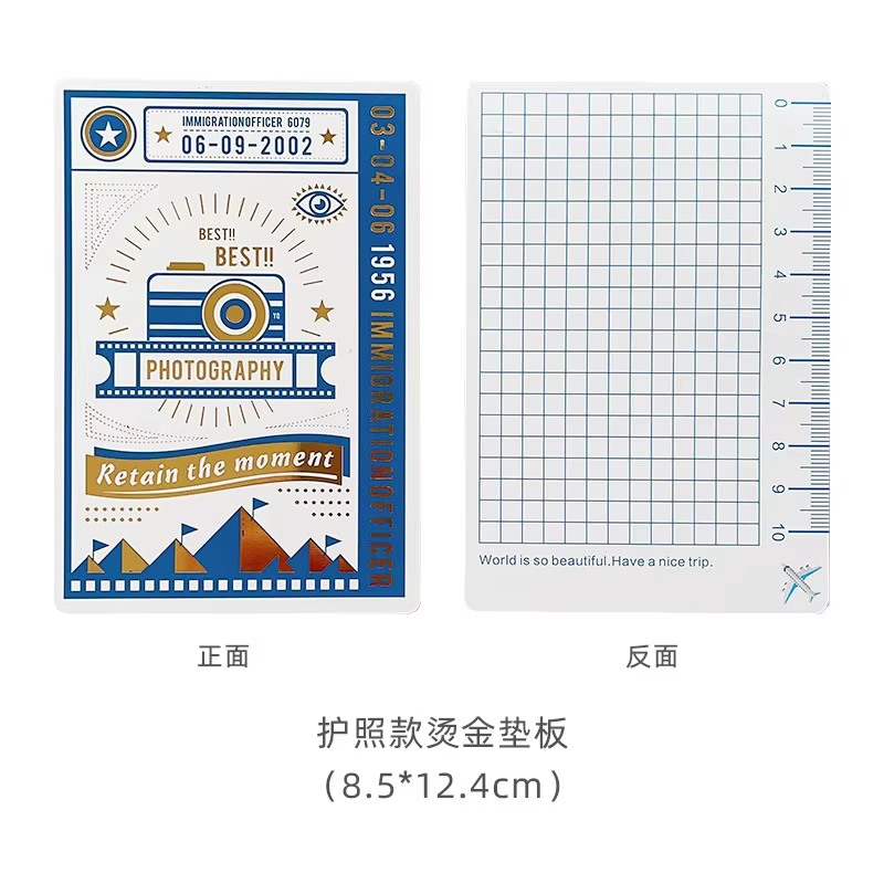 Tapis d'écriture multifonctionnel pour carnet de voyage, avec règle à grille, planificateur, Journal