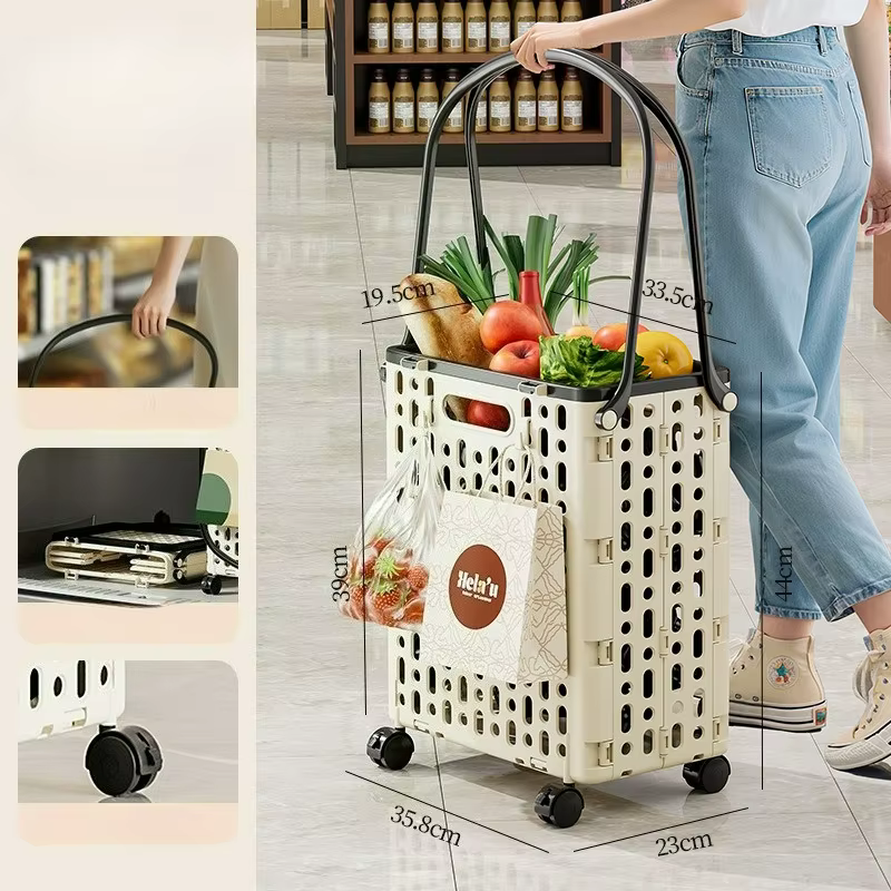 Chariot de courses pliable multifonctionnel pour légumes, chariot de livraison pour la maison, petit