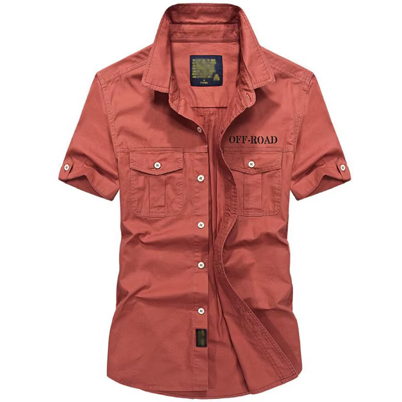 Chemise militaire à manches longues pour homme, 100% coton, grande taille 5XL 6XL