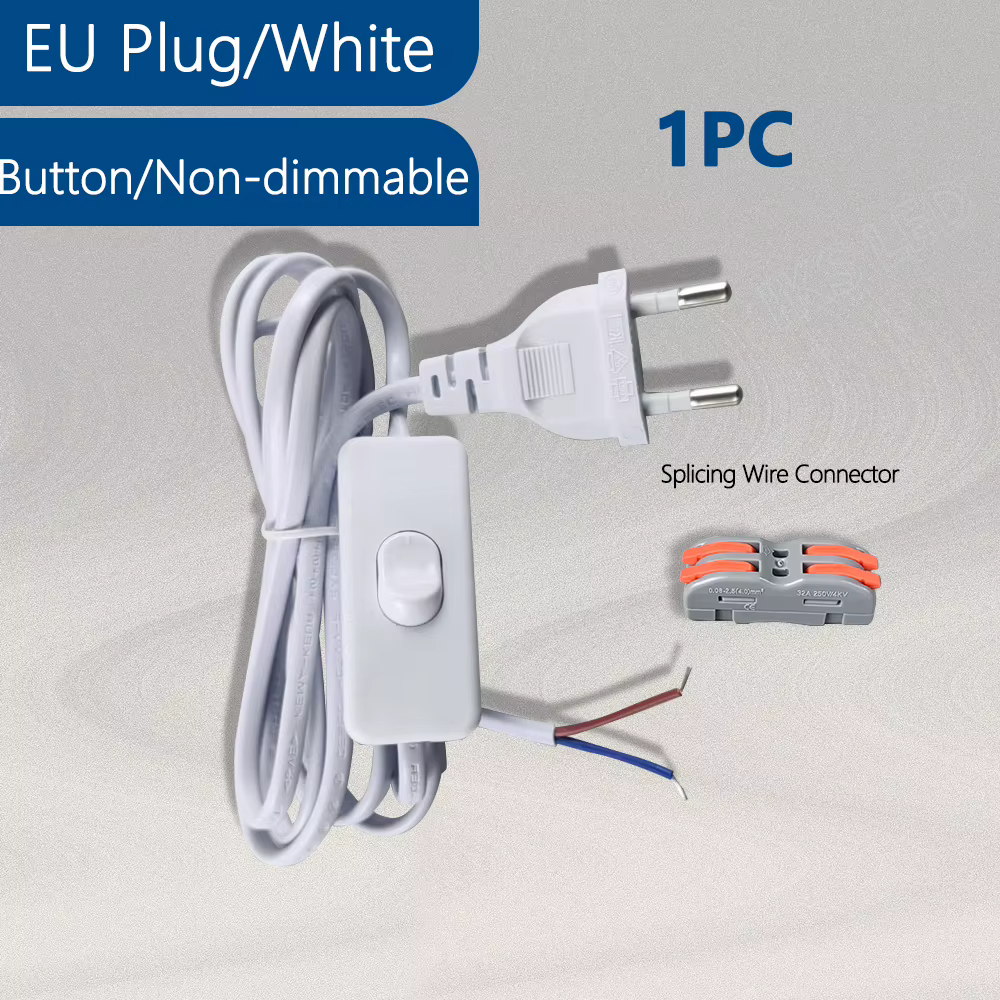 1.8M EU/US Plug 220V fil électrique LED variateur câble modulateur de lumière lampe ligne variateur
