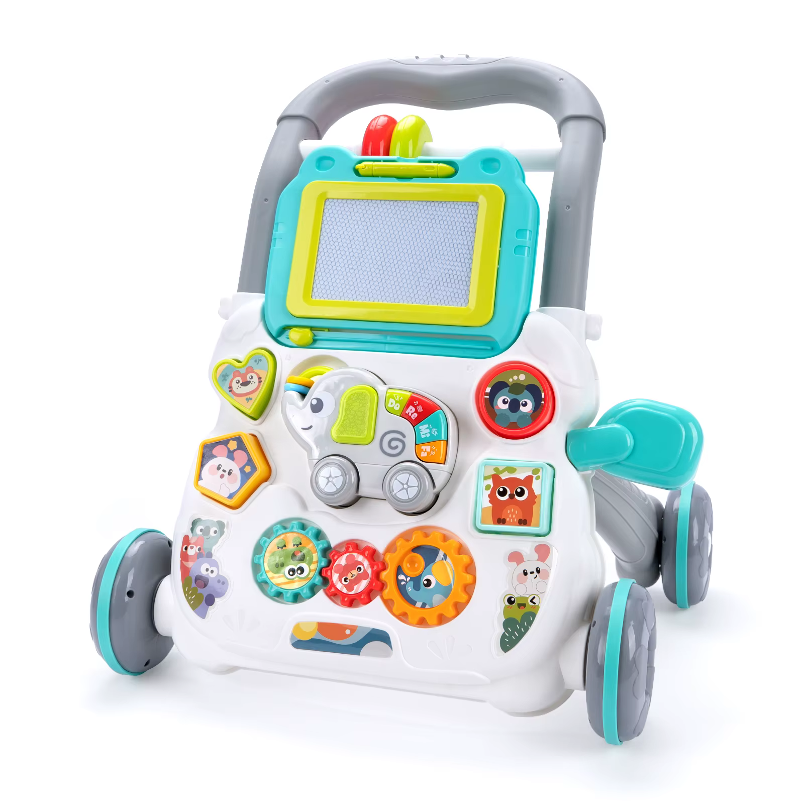 Jouets de marche pour bébé avec musique et tableau à dessin, trotteur multifonctionnel d'éveil et d'