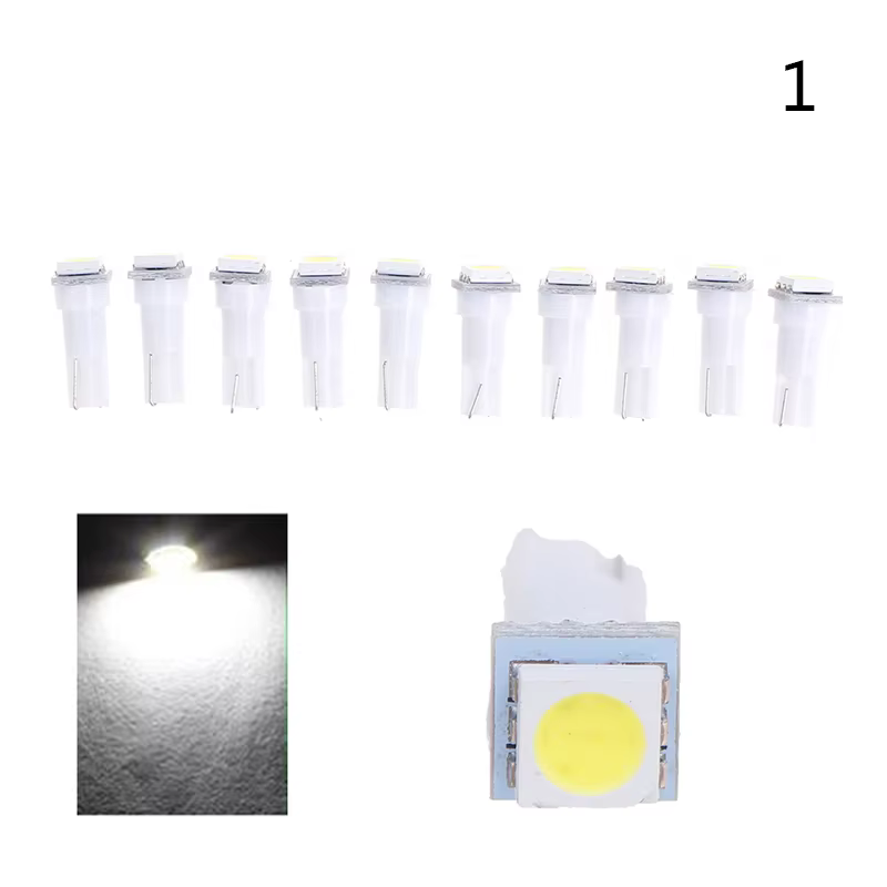 Ampoule de panneau lumineux de tableau de bord T3, COB 1SMD, Wedge LED, lampe de tableau de bord Tin