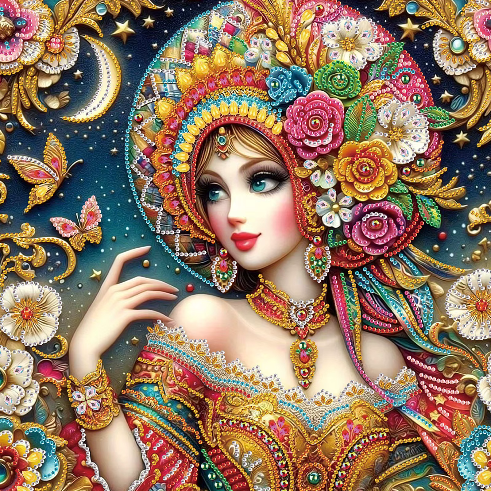 Kits de peinture d'art diamant pour adultes et débutants, belle dame, artisanat de peinture d'art di