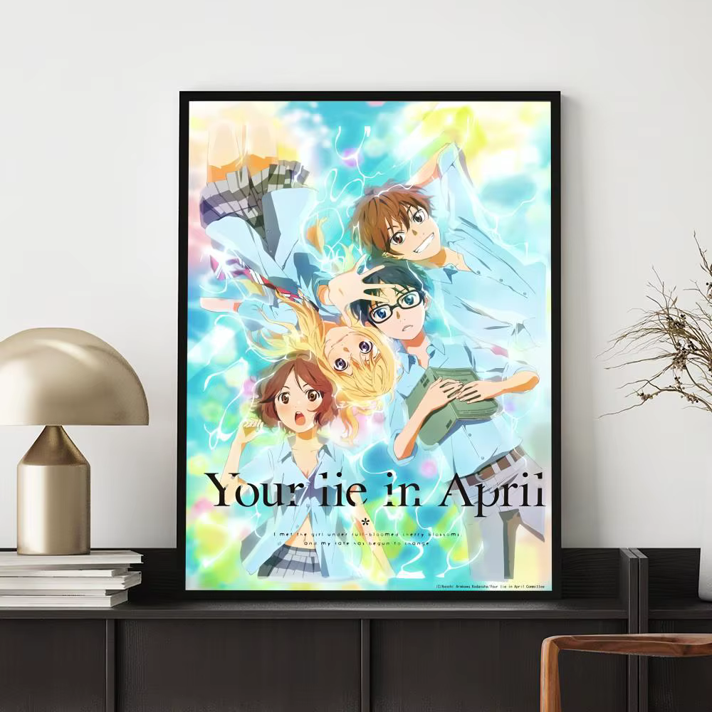 Affiche Anime Your Lie In April HD, décoration murale polyvalente et imperméable, auto-adhésive, par