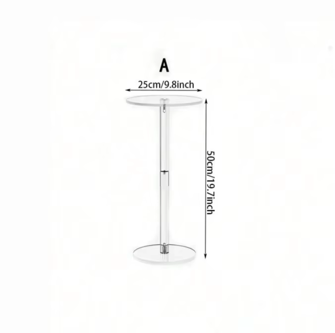 Table basse transparente, coin simple, créatif et élégant, plusieurs petites tables rondes modernes,
