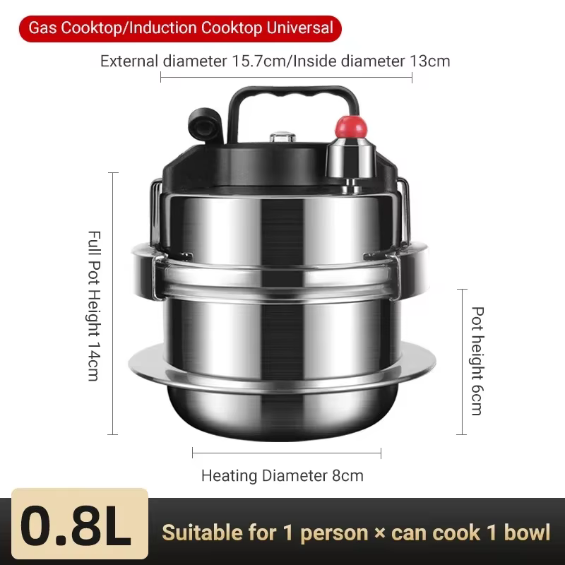 Petit autocuiseur de Camping en plein air 0,8-2l, cuiseur à riz Portable en acier inoxydable 304 pou