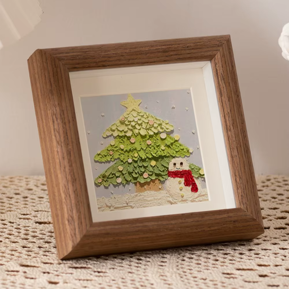Mini cadre photo créatif en bois, ornements en bois, cadre photo DIY, cadre d'affichage carré pour p