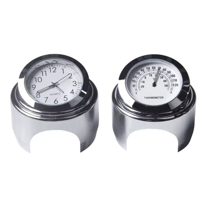 Horloge thermomètre pour guidon étanche, universel, 7/8 pouces, 1 pouce