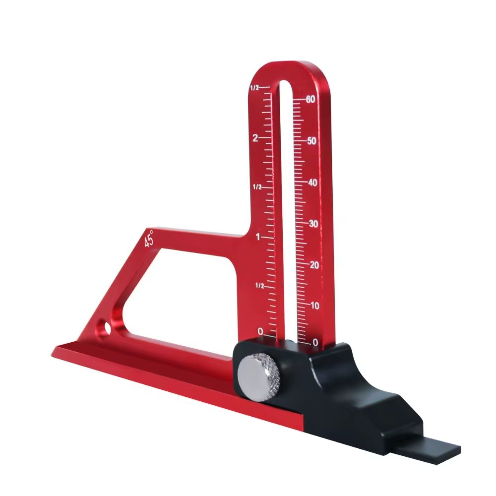 Jauge de profondeur de table réglable en alliage d'aluminium, échelle en pouces, 0-60 mm, outil de m