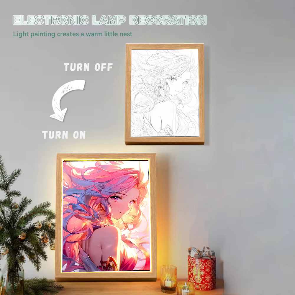 Figurine d'anime League of Legends, peinture lumineuse, cadre Photo, veilleuse, figurines d'action,