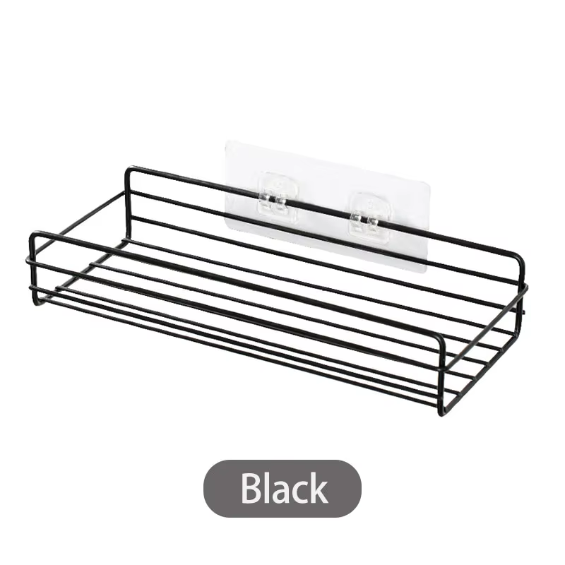 Salle de bains Rack De Rangement Cuisine Organisateur Étagère Noir Étagères Coin Cadre Fer Douche Po