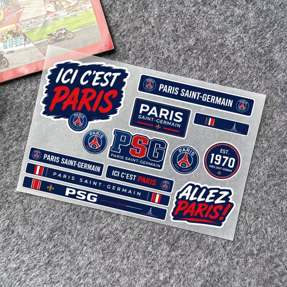 Autocollants en PVC imperméables esthétiques PSG (Paris Saint-Germain) pour voiture, moto, skateboar