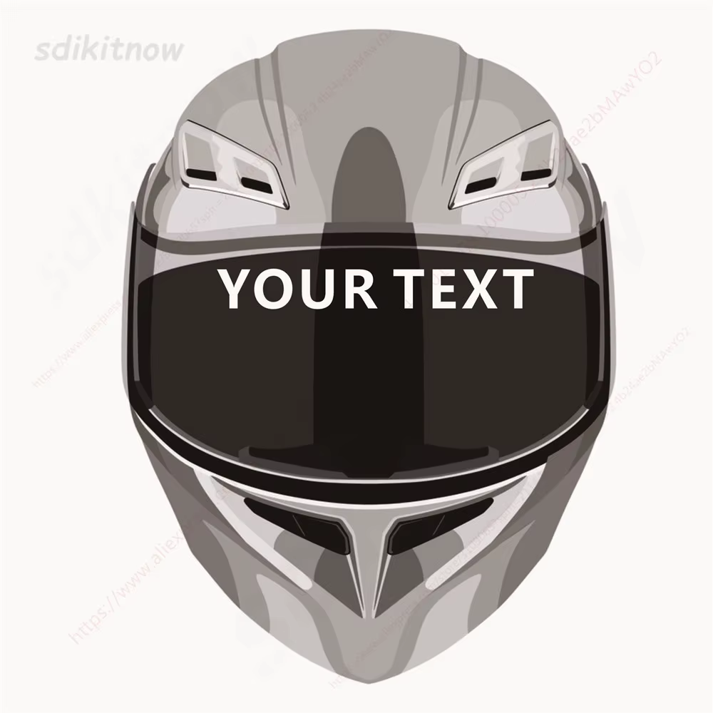 Autocollant de casque de moto de vélo à moteur, texte personnalisé, nom, Logo, décalcomanie en vinyl