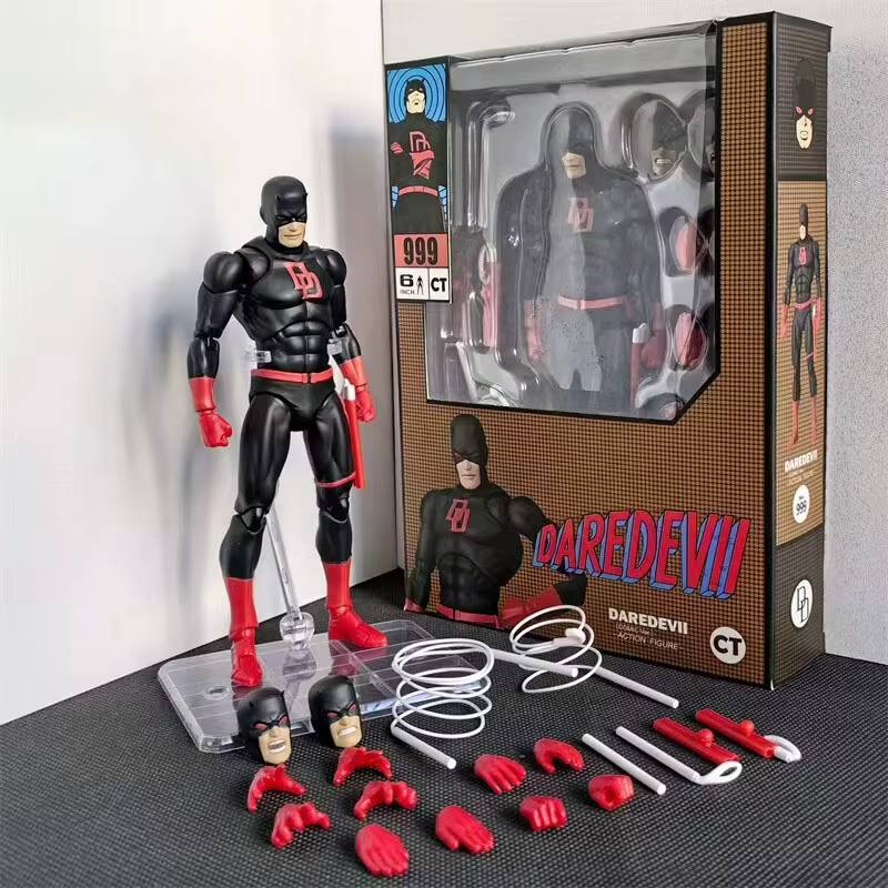 En stock, figurine d'action Ct Toys Daredevil Black 999 Red Mafex 223, figurine de bande dessinée, f