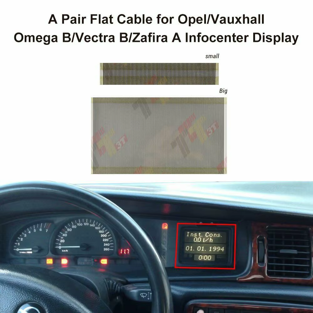 Prada-Paire de câbles plats, pour Opel SachOmega B/Vectra B/Zafira, affichage infocentre