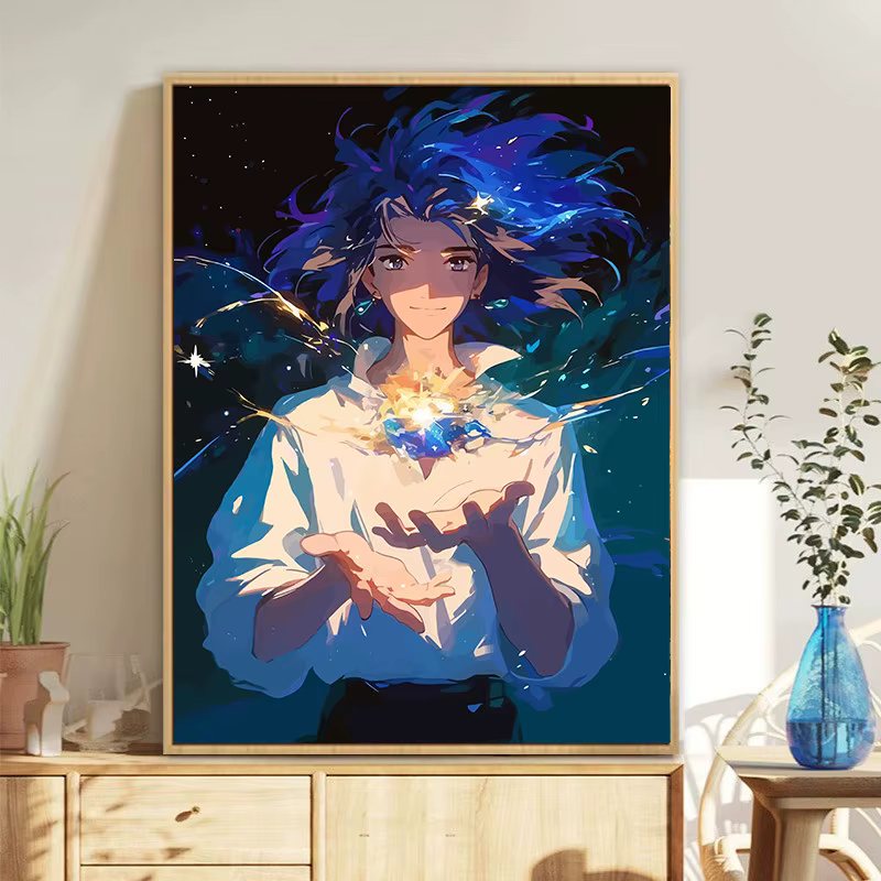 Peinture à l'huile numérique DIY de Howl's Moving Castle, personnage de dessin animé de Hayao Miyaza