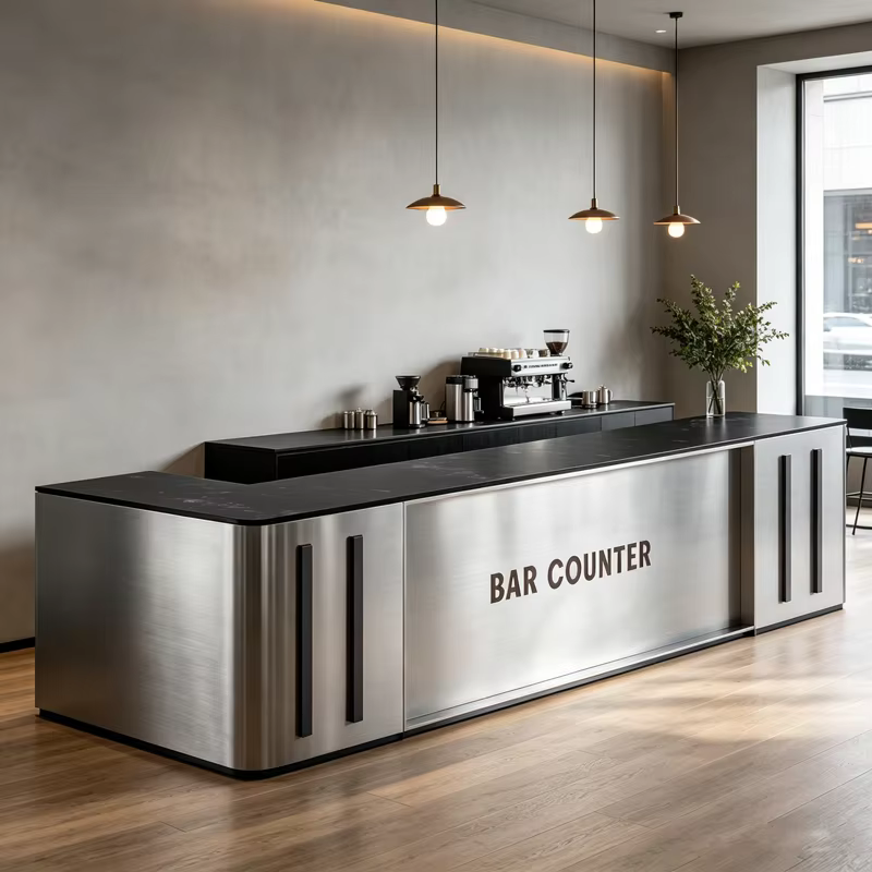 Table de bar industrielle moderne en métal - Meuble d'extérieur résistant à l'eau et durable pour la