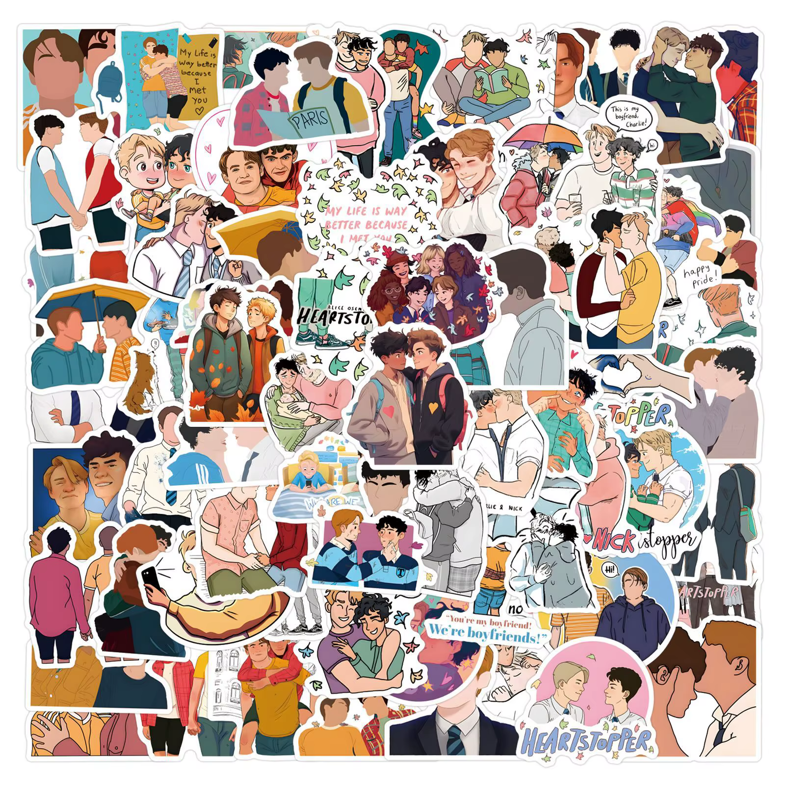 10/55/110 PIÈCES Heartstopper Autocollants Drôle TV Dessin Animé Autocollants BRICOLAGE Scrapbook Ré