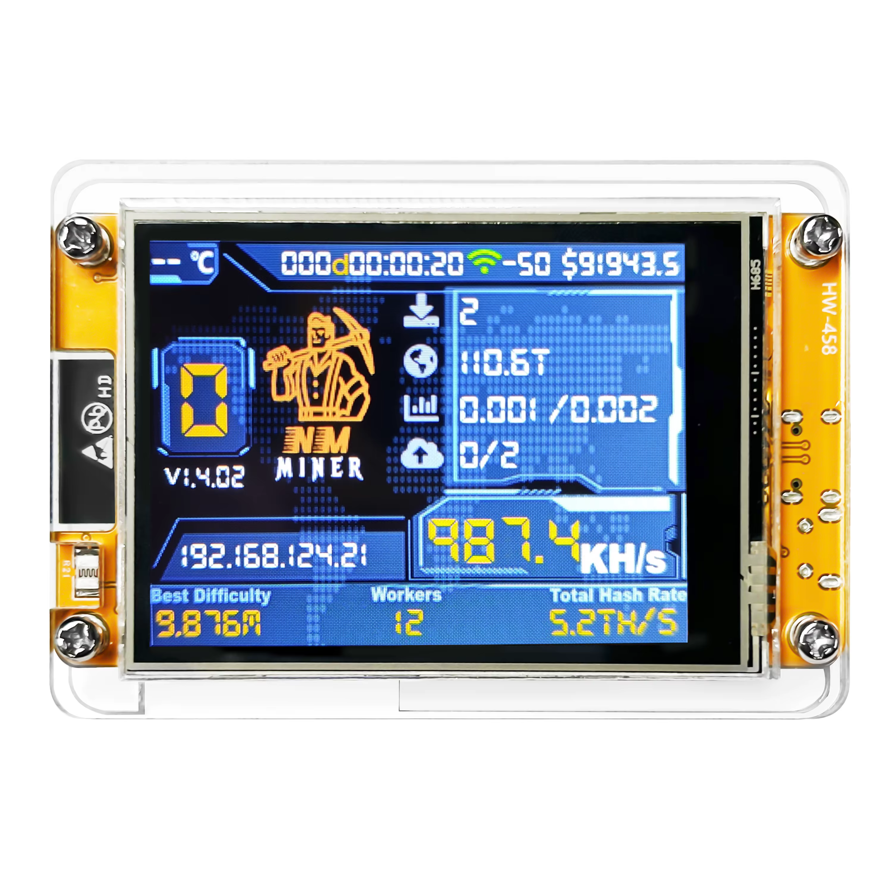 Hashrate 987KH/s NMMiner Bitcoin Lucky Miner pour les passionnés d'informatique, écran intelligent d