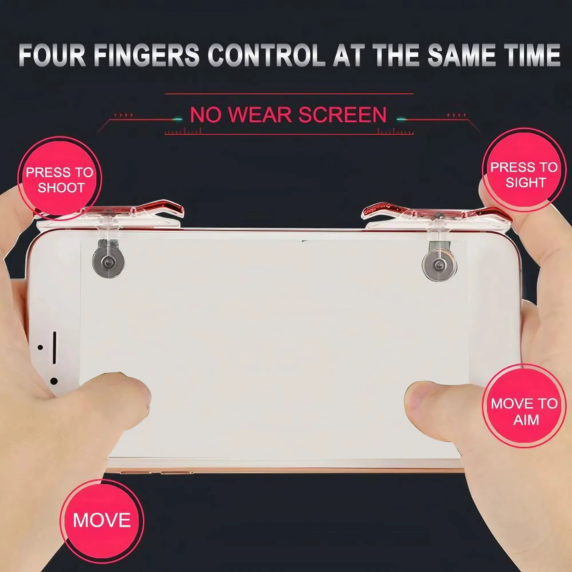 STONEGO 1 paire de contrôleur de bouton de feu de jeu de téléphone portable et poignée de jeu de survie Joystick déclencheurs R1L1 pour couteaux/PUBG/règles